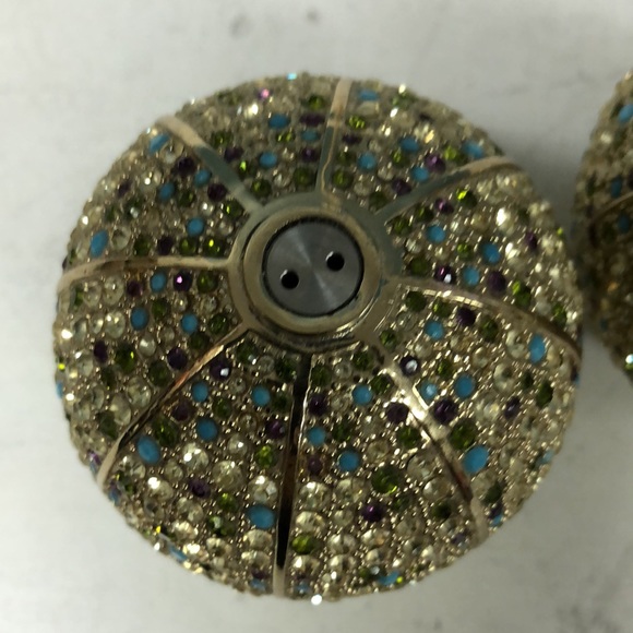 L'Objet Gold Plated Salt & Pepper Shakers Multi-color Swarovski Crystals - Picture 9 of 10